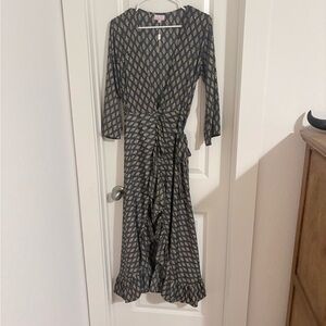 Elegant Long Sleeve Geometric Dress